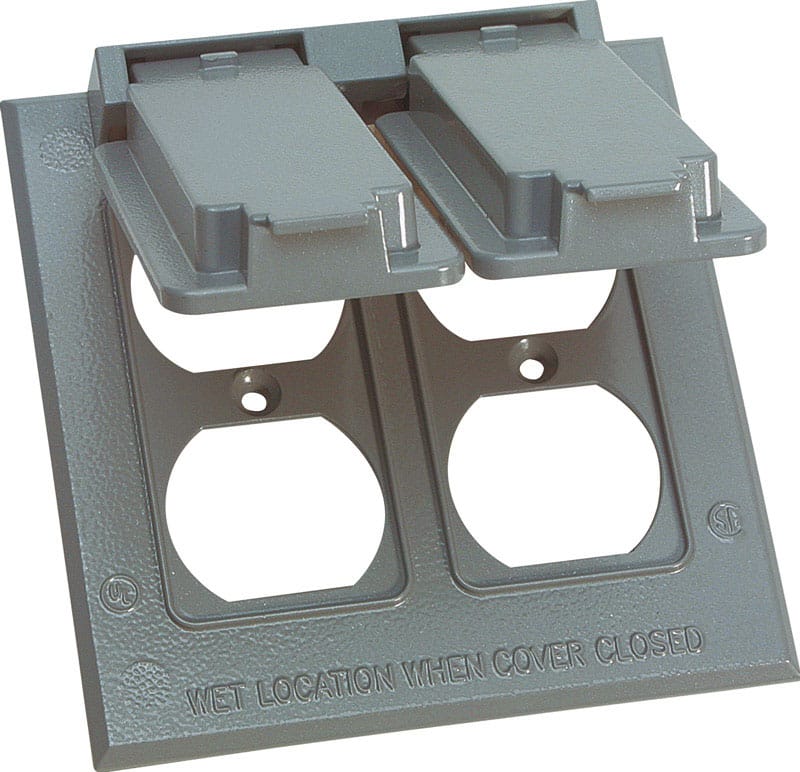 Sigma Engineered Solutions 14345 Square Die-Cast Metal 2 gang 4.54 in. H X 4.54 in. W Duplex Box Cover