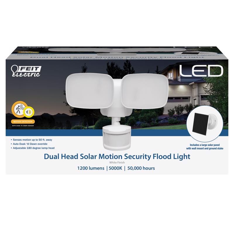Feit S9.51200850SLWH LED Motion-Sensing Solar Powered LED White Security Floodlight