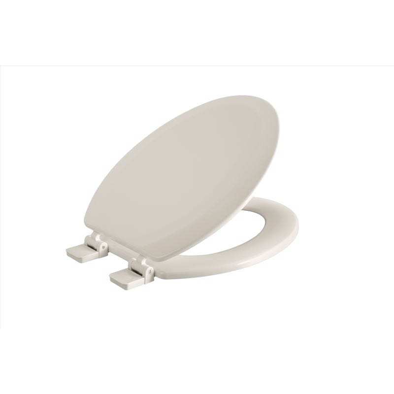 Oakbrook Collection MD014-FG-BONE Laurel Elongated Bone Wood Toilet Seat