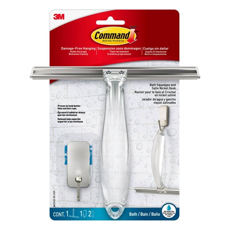 3M BATH32-SS-ESF Command Small Metal Bath Squeegee 1 pk