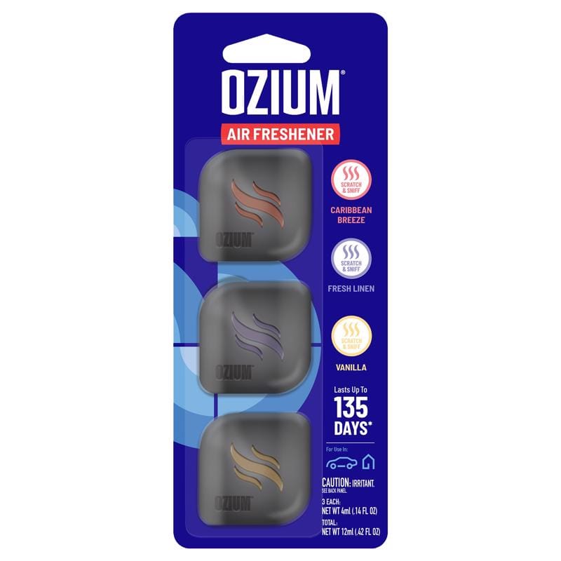 Ozium A807153 Black Clip-on Air Freshner 3 pk