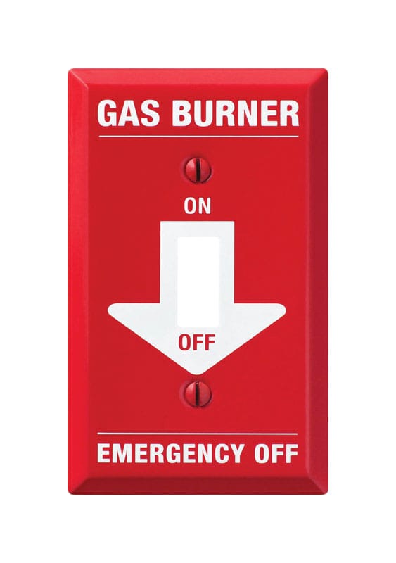 Amerelle C974T Pro Gas Burner Red/White 1 gang Stamped Steel Toggle Gas Burner Wall Plate 1 pk