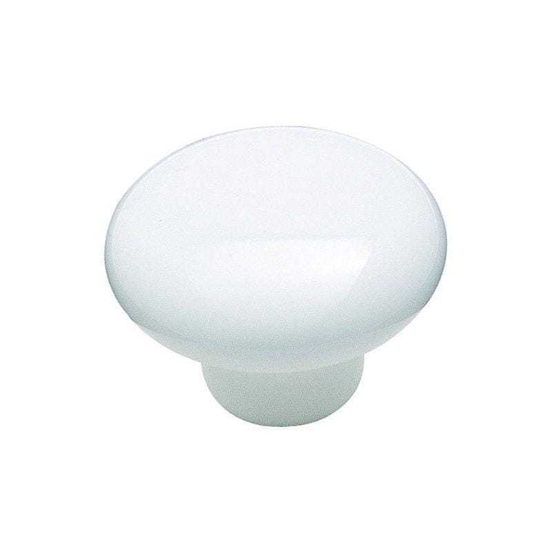 Amerock 217WHT Allison Round Cabinet Knob 1-1/2 in. D 1-1/16 in. Gloss 1 pk