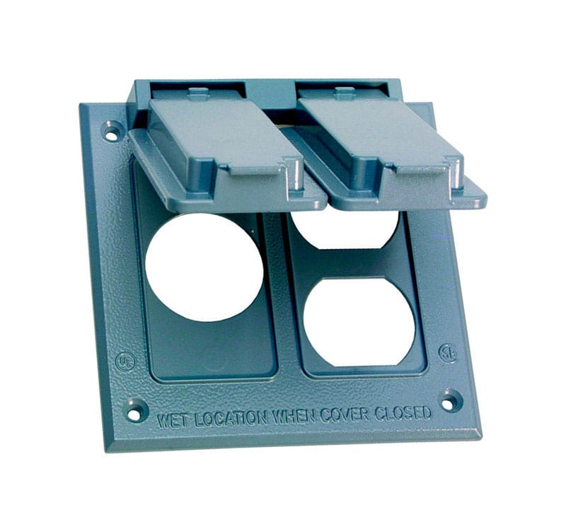 Sigma Engineered Solutions 14346 Square Die-Cast Metal 2 gang 4.54 in. H X 4.54 in. W Combo Box Cover