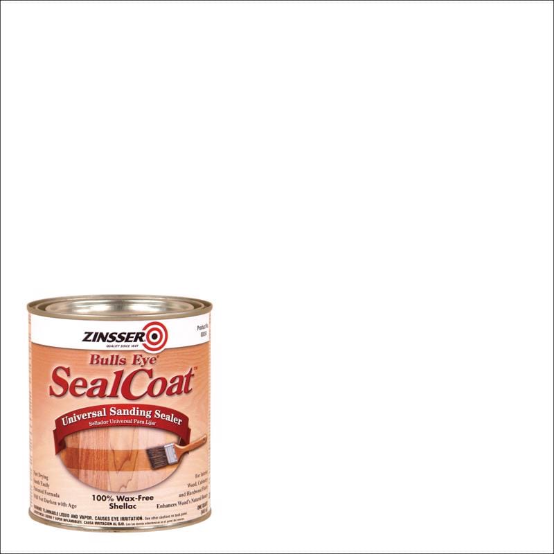 Zinsser 854 Bulls Eye SealCoat Flat/Matte Clear Semi-Transparent Universal Sanding Sealer 1 qt