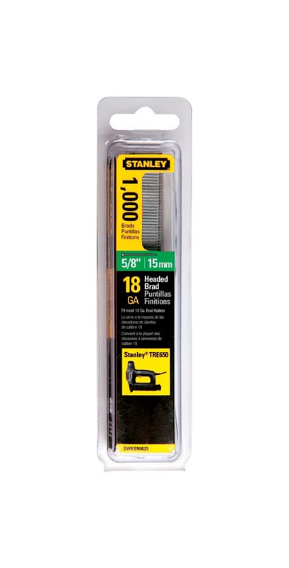 Stanley SWKBN625S 18 Ga. X 5/8 in. L Steel Brad Nails 1000 pk
