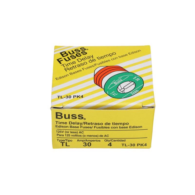Bussmann TL-30PK4 30 amps Time Delay Plug Fuse 4 pk