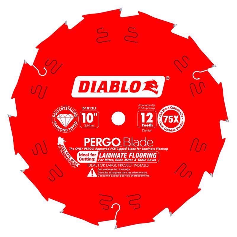 Diablo D1012LF Pergo Blade 10 in. D X 5/8 in. Laminate Flooring Polycrystalline Diamond Tipped Circular Saw