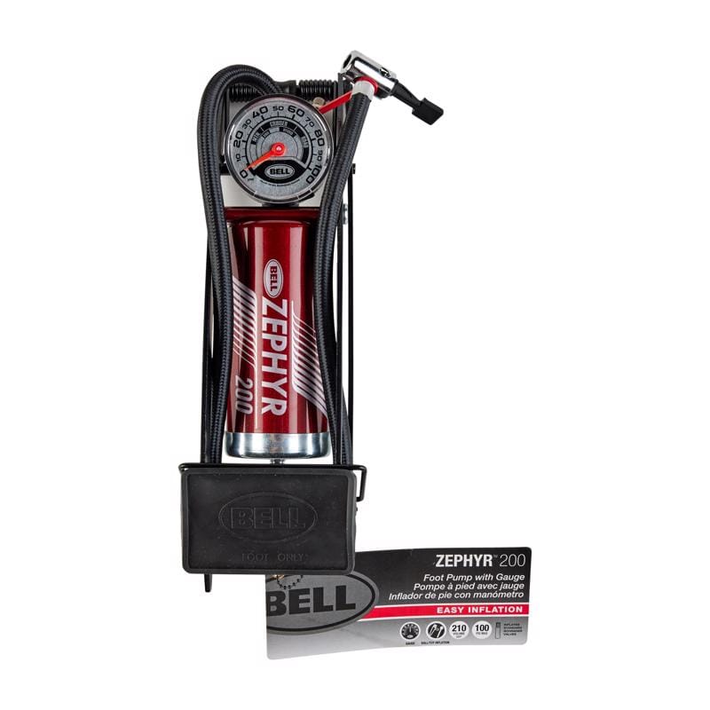 Bell Sports 7159865 Zepher 200 Steel Foot Pump 100 psi Black