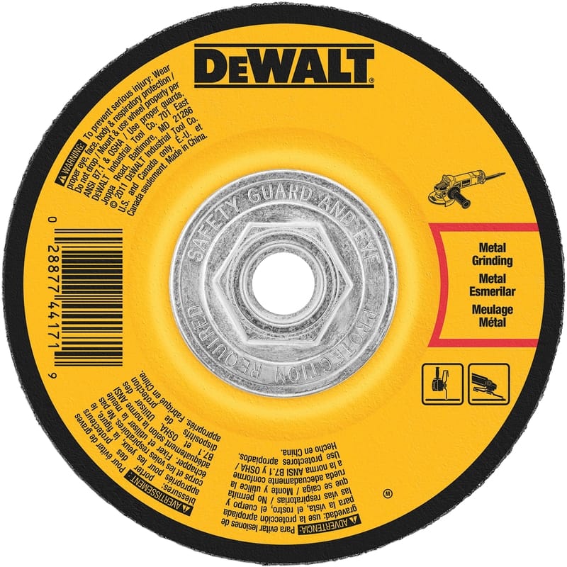 Dewalt DW4542 4-1/2 in. D X 5/8 in. X 1/4 in. thick Metal Grinding Wheel 1 pc