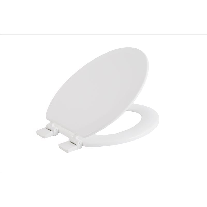 Oakbrook Collection MD014-FG Laurel Elongated White Wood Toilet Seat