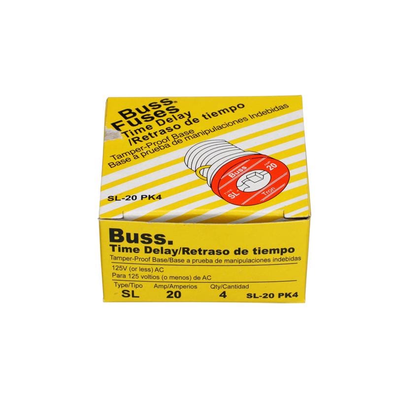 Bussmann SL-20PK4 20 amps Tamper Proof Plug Fuse 4 pk