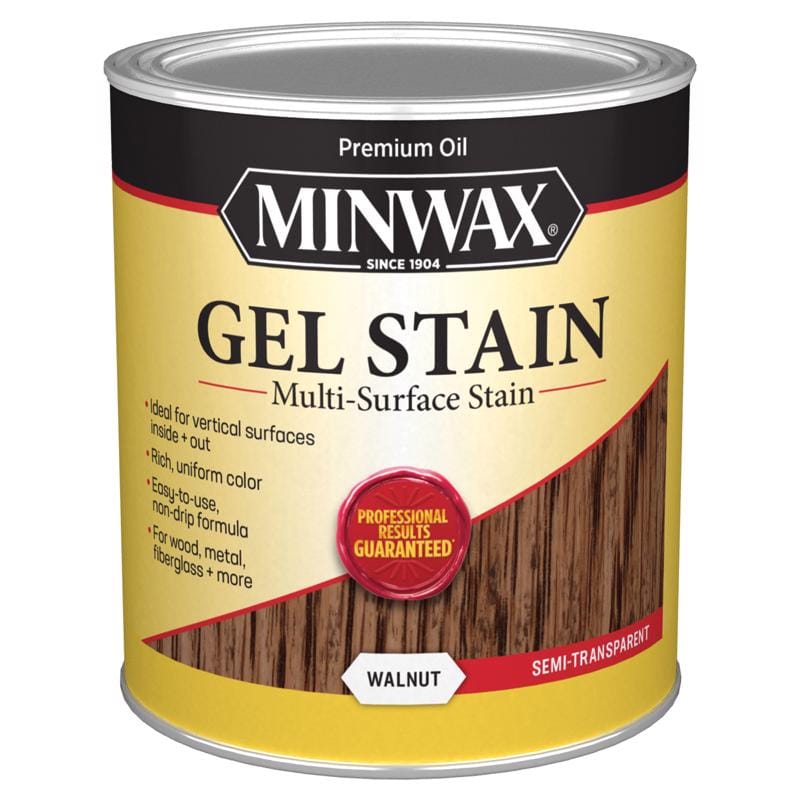 Minwax 66060000 Gel Stain Semi-Transparent Walnut Oil-Based Gel Stain 1 qt