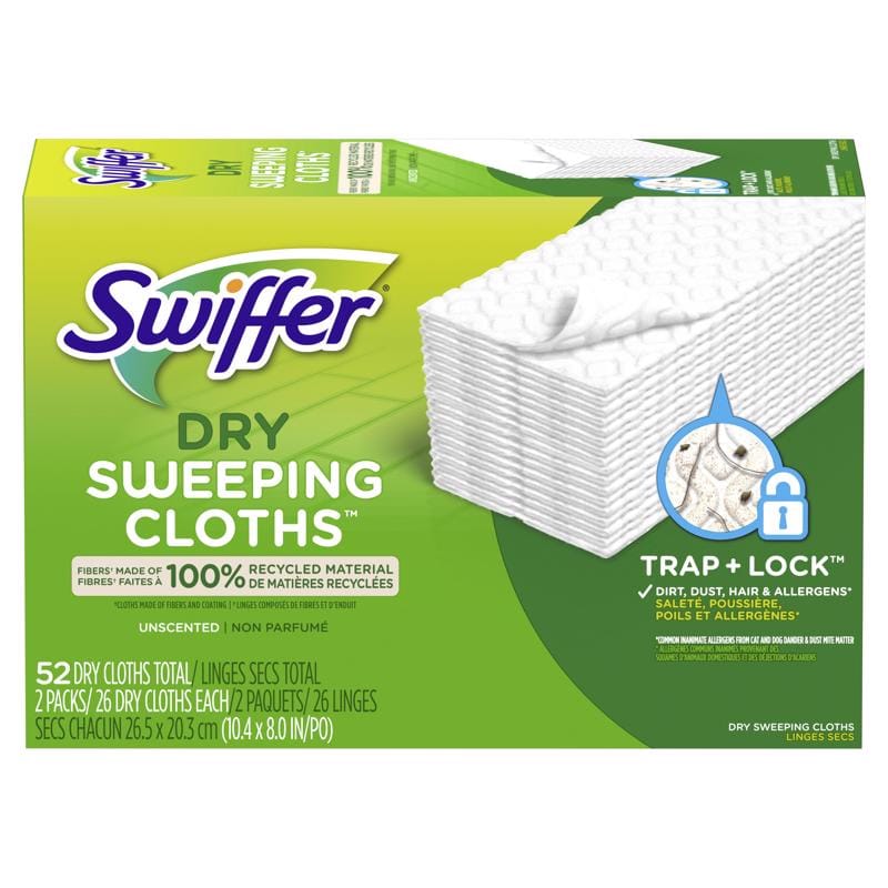 Swiffer 80375560 Sweeper 5.4 in. Dry Microfiber Dust Mop Refill 52 pk