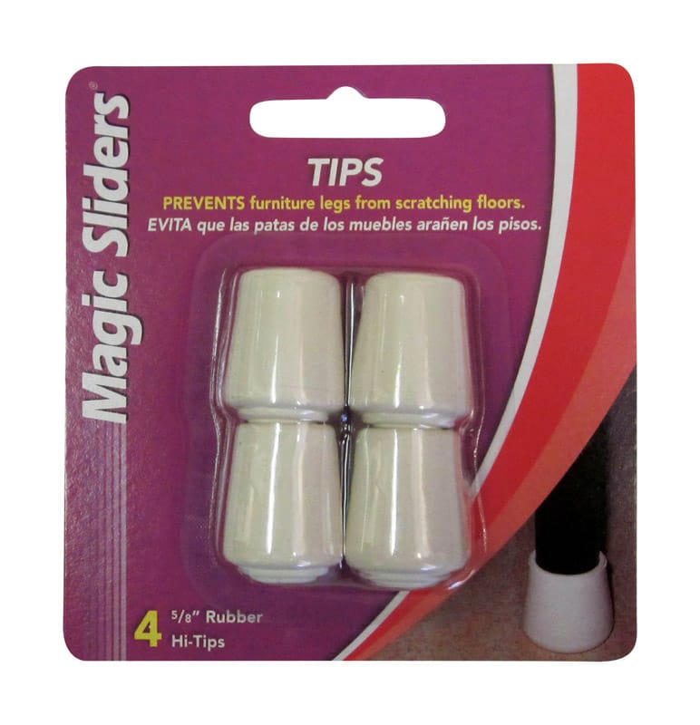 Magic Sliders 94177 Rubber Leg Tip Tan Round 5/8 in. W 4 pk