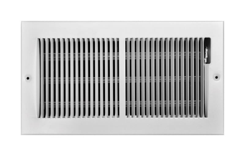 Tru Aire C123M12X06 6 in. H X 12 in. W 2-Way Powder Coat White Steel Floor Baseboard Register