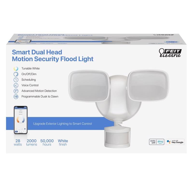 Feit S9DFLCCTMOTWHAG Smart Home Motion-Sensing Hardwired LED White Smart-Enabled Security Floodlight