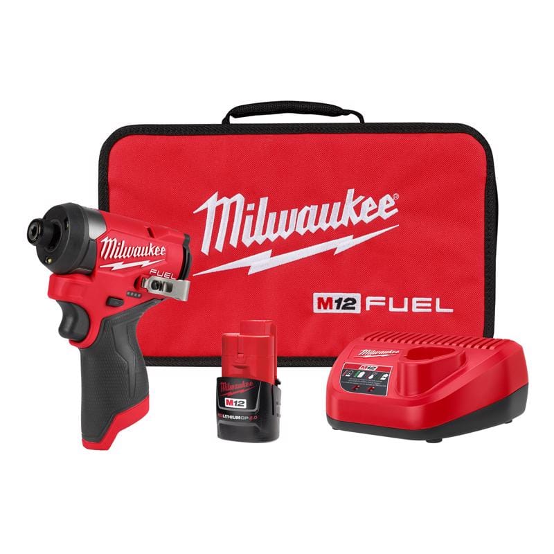 Milwaukee 3453-21 M12 FUEL 1/4 in. Cordless Brushless Impact Driver Kit (Battery & Charger)