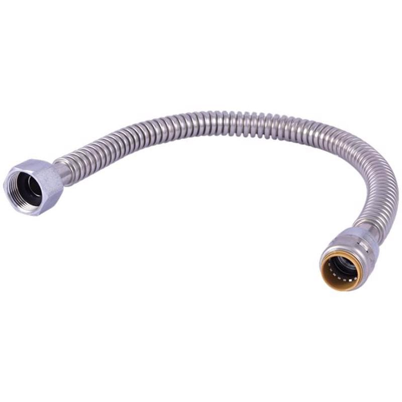 SharkBite URSS3088FX24 3/4 in. Push Fit X 3/4 in. D FIP 24 in. Stainless Steel Supply Line