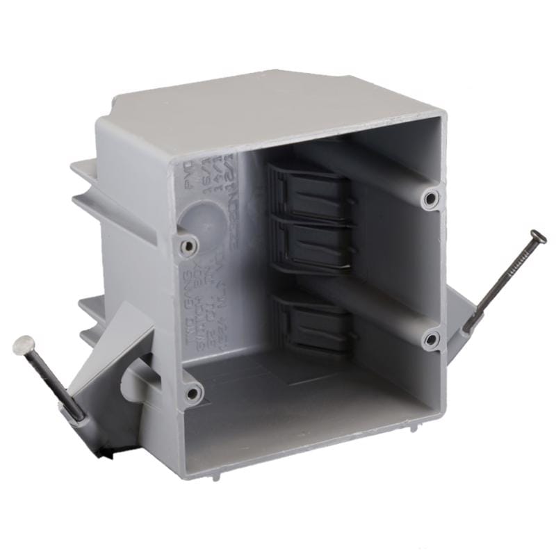 Cantex EZ32DN EZ Box New Work 32 cu in Rectangle PVC 2 gang Outlet Box Gray