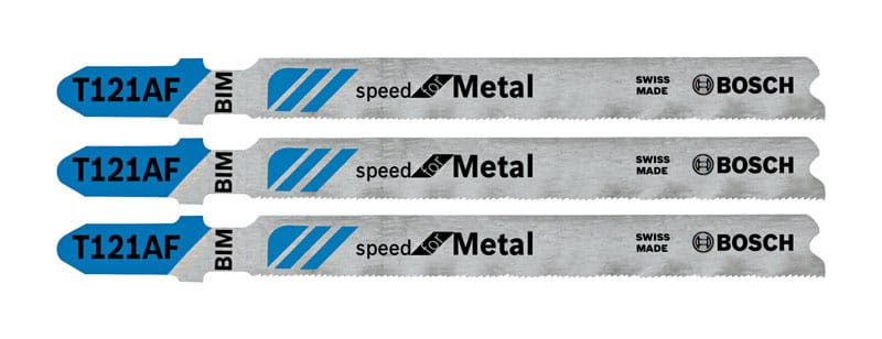 Bosch T121AF3 3-5/8 in. Bi-Metal T-Shank Wavy set and milled Jig Saw Blade 21 TPI 3 pk