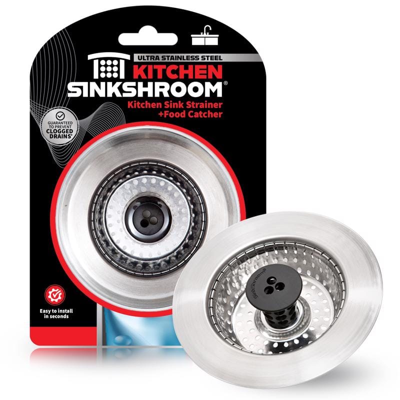 Sinkshroom KSS682 As Seen On TV Chrome Stainless Steel Kitchen Sink Strainer