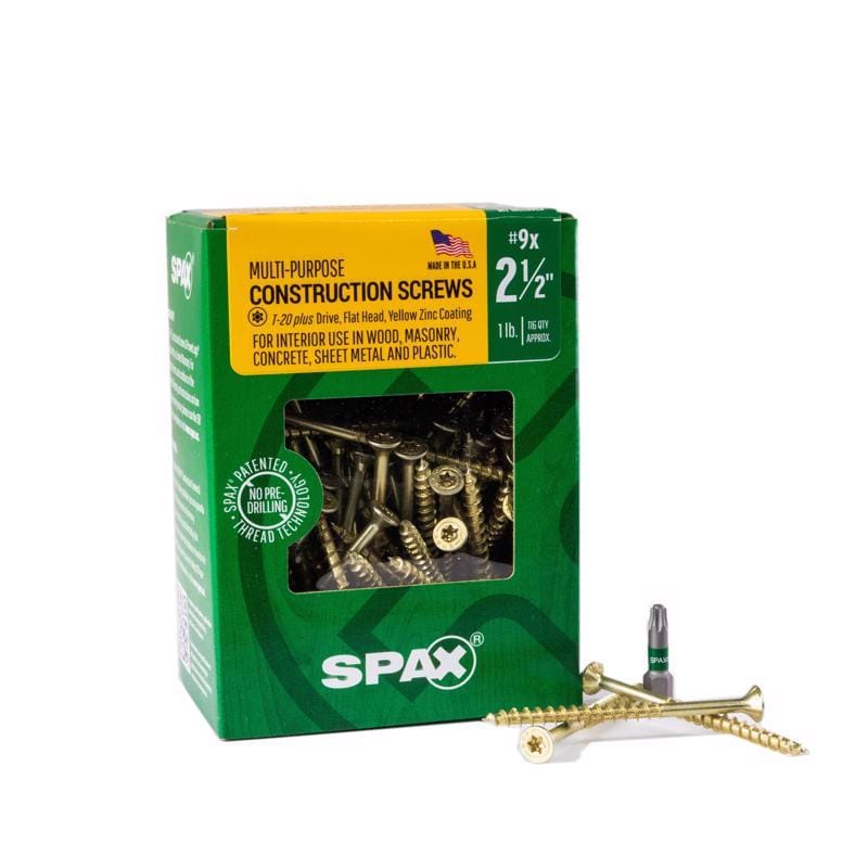 Spax 4191020450604 Multi-Material No. 9 in. X 2-1/2 in. L T-20+ Flat Head Serrated Construction Screws
