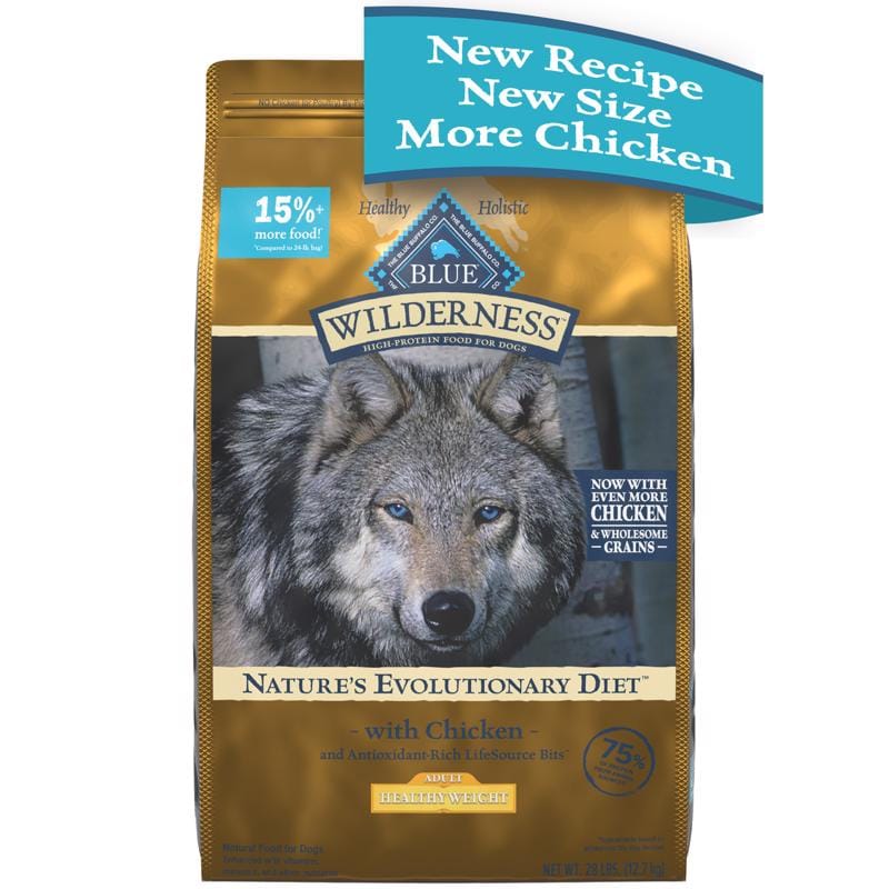 Blue Buffalo 597205 Wilderness Adult Chicken Dry Dog Food Grain Free 24 lb