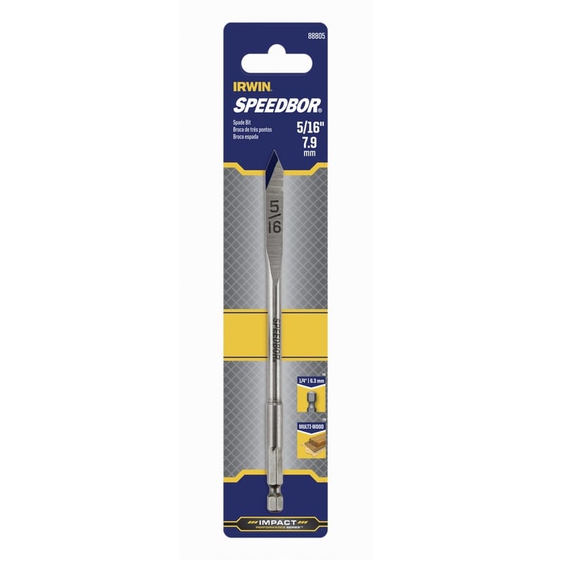Irwin 88805 Speedbor 5/16 in. X 6 in. L Carbon Steel Wood Boring Bit Hex Shank 1 pc