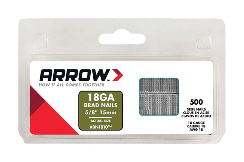 Arrow BN1810CS BN18 18 Ga. X 5/8 in. L Galvanized Steel Brad Nails 1000 pk 0.32 lb