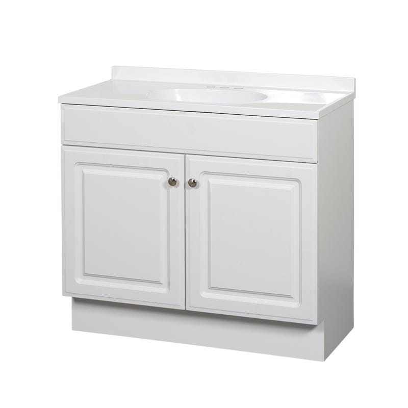 Zenna Home RBC36WW Single White Bathroom Vanity 36 in. W X 18 in. D X 35 in. H