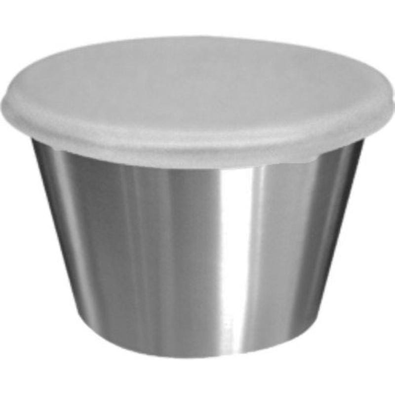 Tablecraft H5069 Silver ABS/Stainless Steel Dipping Cups w/Lids 15 oz