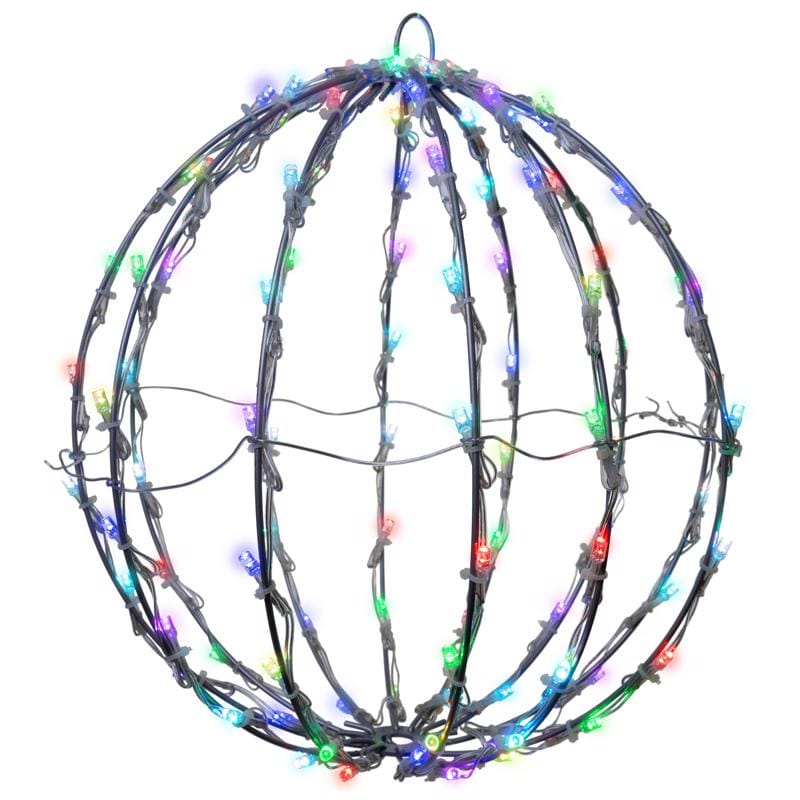 Celebrations BR12FSA Platinum LED RGBW Foldable Sphere 12 in. Hanging Decor