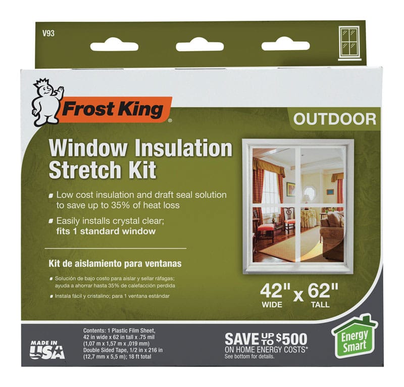 Frost King V93H Outdoor Window Film Insulator Kit 62 in. L X 42 in. W 1 sheet
