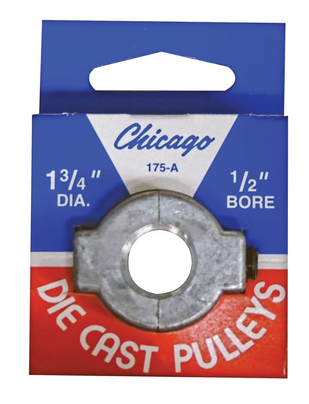 Chicago Die Cast 175A5 1-3/4 in. D X 1/2 in. D Zinc Single V-Grooved Pulley