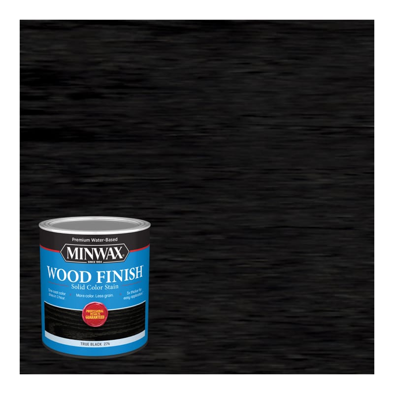 Minwax 108510000 Wood Finish Water-Based Solid True Black Water-Based Wood Stain 1 qt