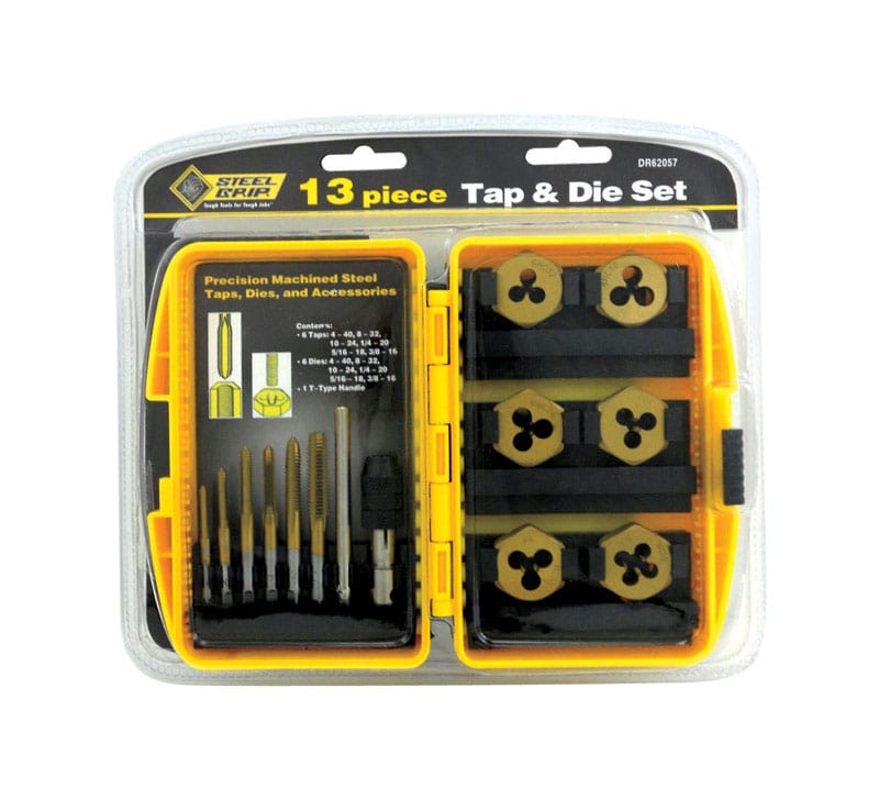 Steel Grip DR62057SAE SAE 6-32, 8-32, 10-24, 10-32, 1/4-20, 5/16-8 Tap and Die Set