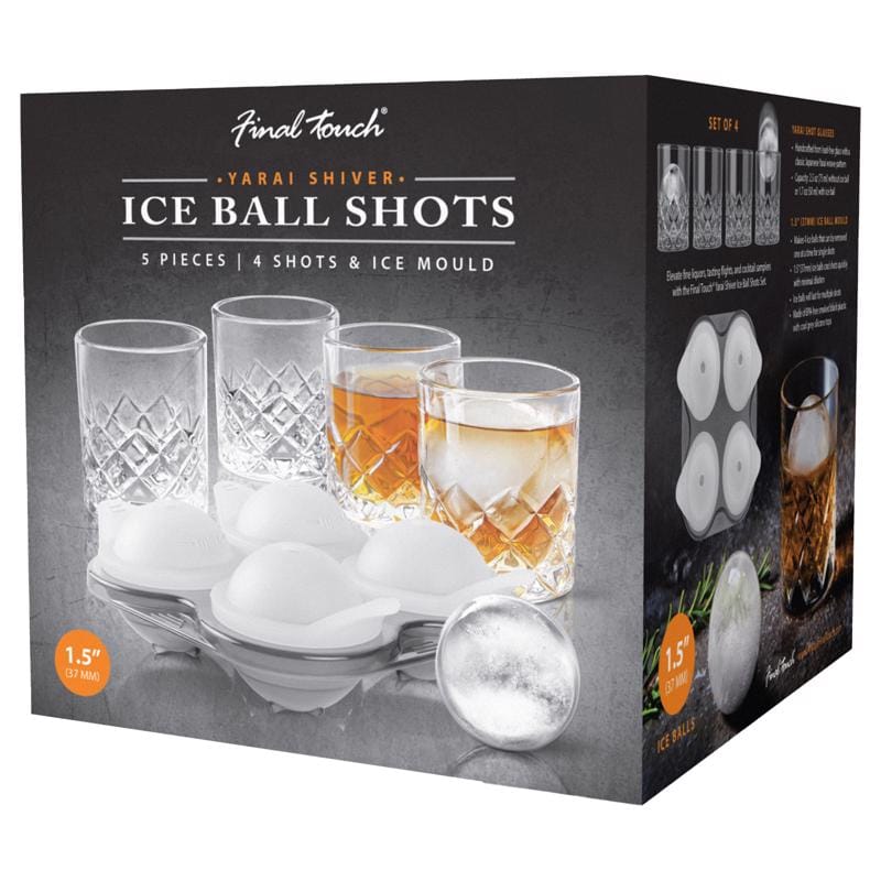 Final Touch GG9014 2.5 oz Clear Glass Yarai Shot Glass Set