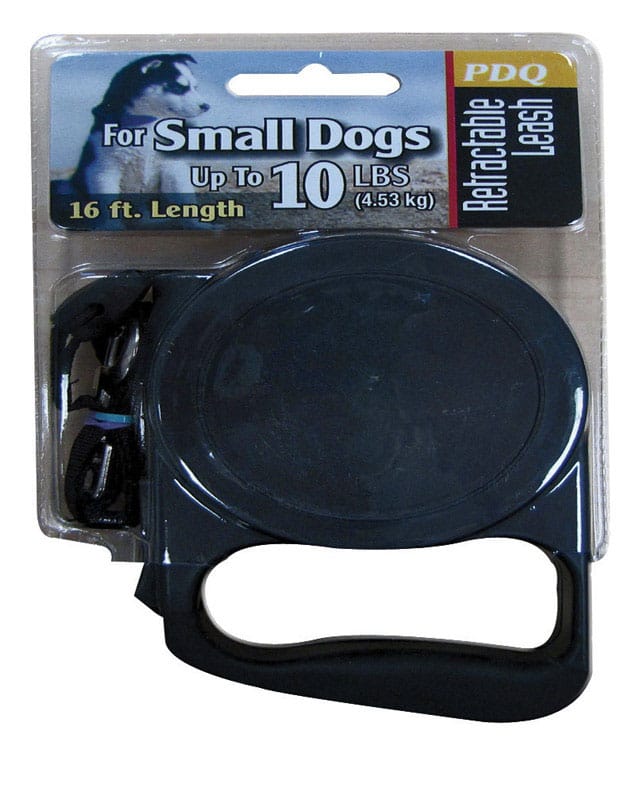 PDQ 11436 Black Retractable Lead Cotton/Nylon Dog Retractable Leash Small