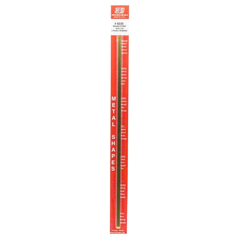 K&S 8230 0.016 in. X 1/4 in. W X 12 in. L Mill Brass Metal Strip