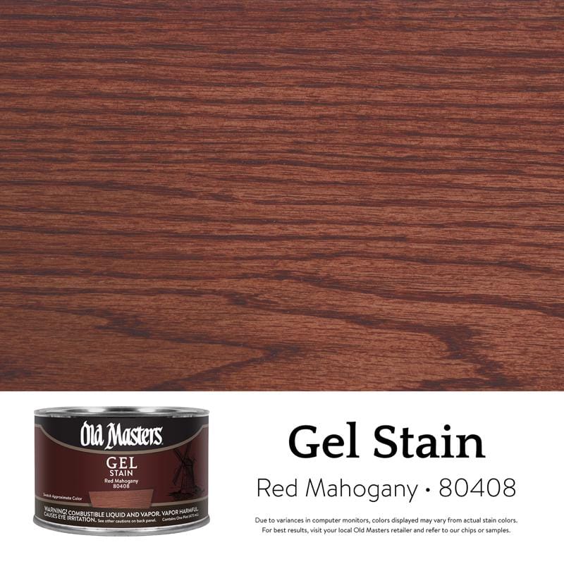 Old Masters 80408 Semi-Transparent Red Mahogany Oil-Based Alkyd Gel Stain 1 pt