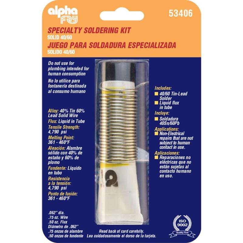 Alpha Fry 53406 Non-Electrical Repair Flux 0.62 in. D Tin/Lead 40/60 2 pc