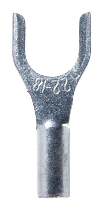Jandorf 60982 22-18 Ga. Uninsulated Wire Spade Terminal Silver 5 pk