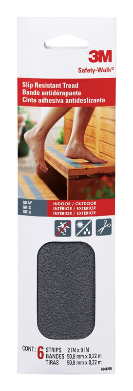 3M 370G-T2X9-6PK Safety-Walk Gray Anti-Slip Tape 2 in. W X 9 in. L 6 pk