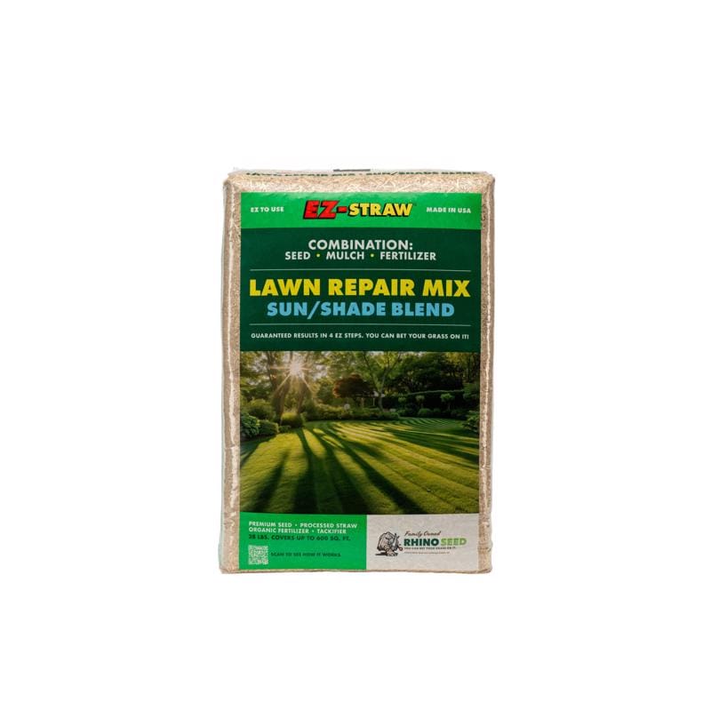 Rhino Seed MLEZSUNSHADE EZ-Straw Assorted Sun or Shade Seed/Fertilizer/Mulch Repair Kit 28 lb