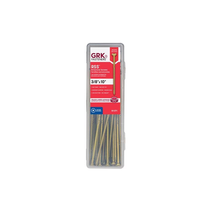 GRK Fasteners 12293 3/8 in. X 10 in. L Star Hex Head W-Cut Structural Screws