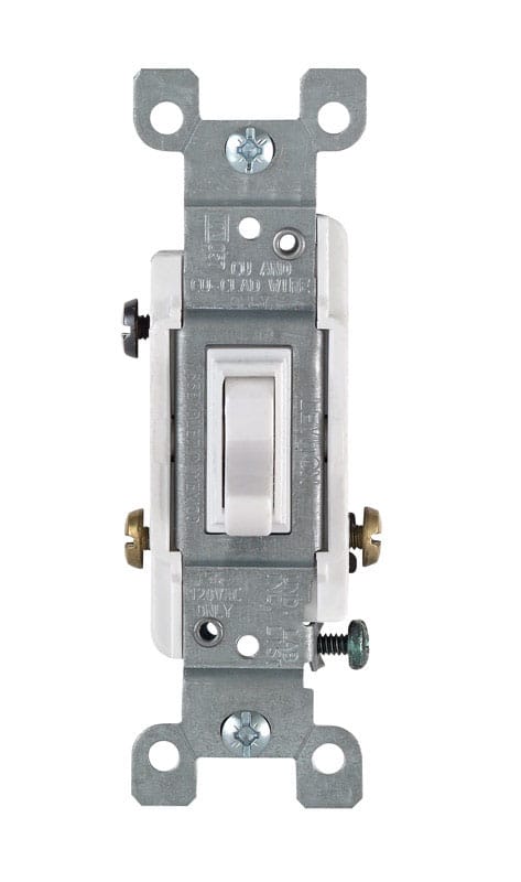 Leviton C24-0S453-00W Heavy-Duty 15 amps Toggle Switch White 1 pk