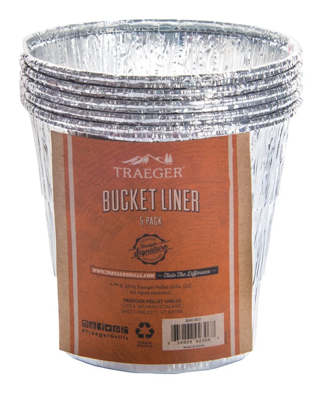 Traeger BAC407 Aluminum Drip Bucket Liners 4.33 in. L X 5 in. W For Traeger Tailgater, Bronson, Junior, Jun