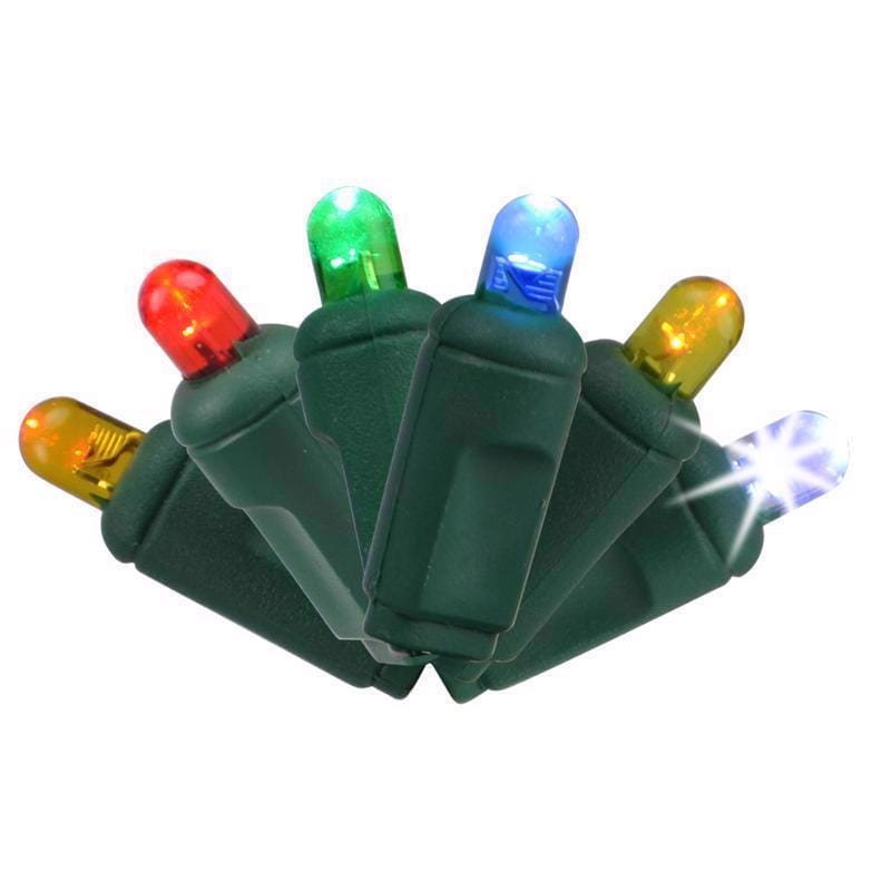 Celebrations 5MM50RFSA Platinum LED Mini Multicolored 50 ct String Christmas Lights 25 ft.