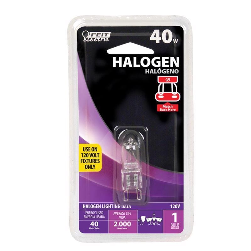 Feit BPQ40/G9/RP 40 W T4 Tubular Halogen Bulb 470 lm Warm White 12 pk